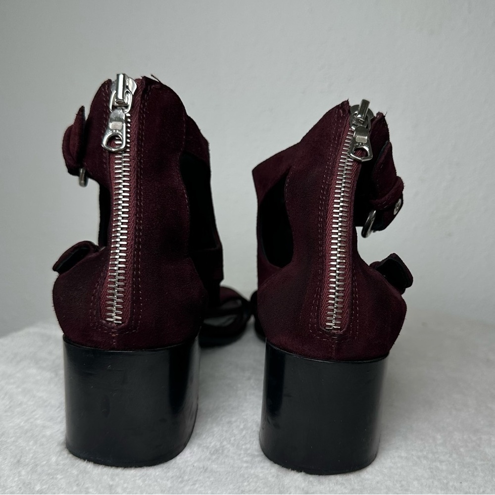 Rag & Bone Burgundy Made in Italy Suede Sandals in Size 7.5 or 8 - Picture 5 of 12